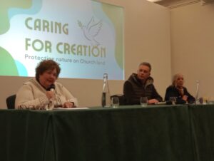 Panel with Val Plumb, Chris Packham and Deborah Meaden.